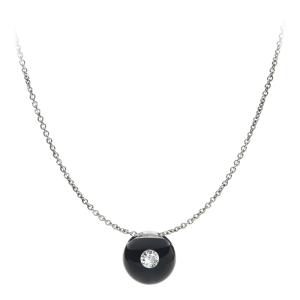 schmuckwerk Collier Glasklar Edelstahl schwarz DH-807-ST bei Juwelier Bartels in Ravensburg