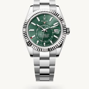 rolex Sky-Dweller in Rolesor weiß (Kombination aus Edelstahl Oystersteel und Weißgold)