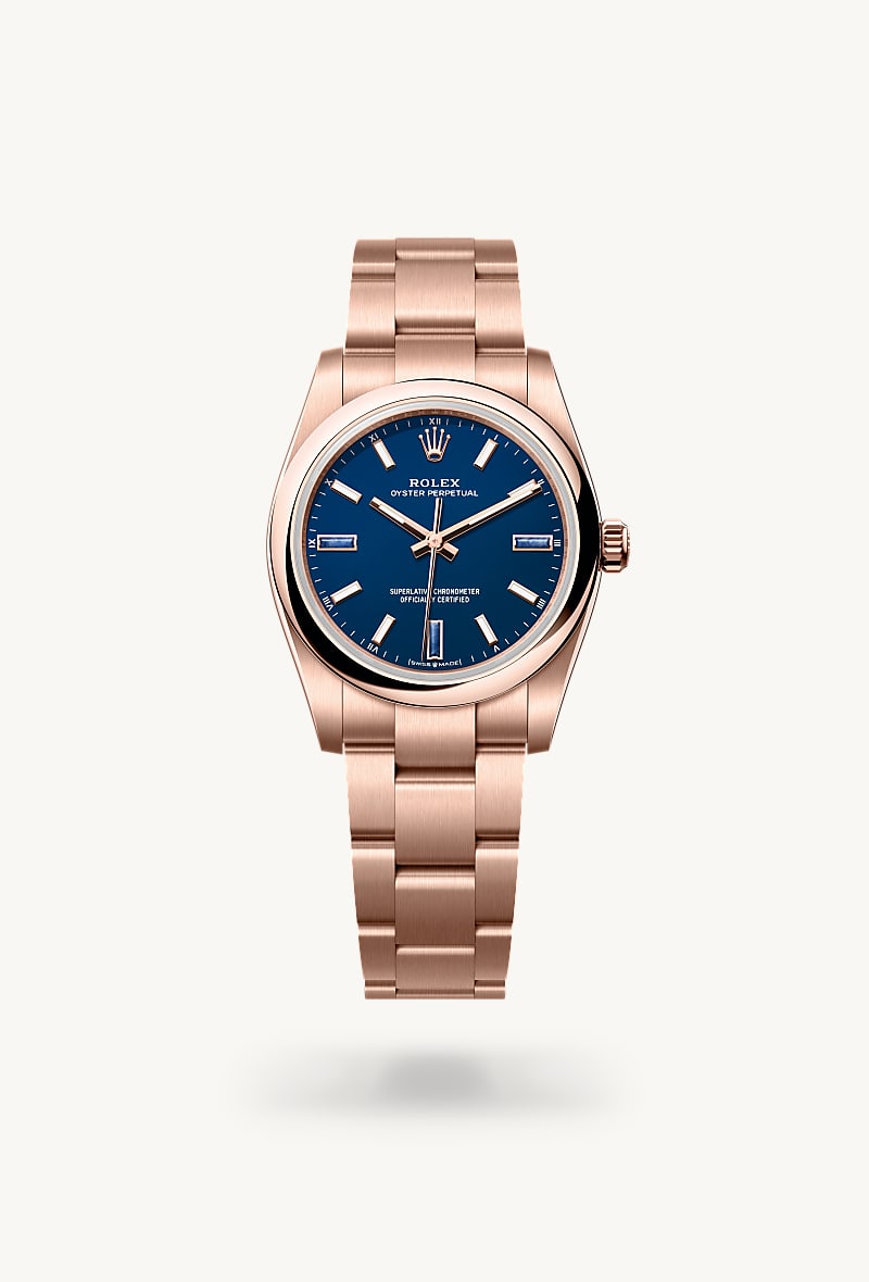 rolex Oyster Perpetual in 18 Karat Everose-Gold
