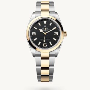 rolex Explorer in Rolesor gelb (Kombination aus Edelstahl Oystersteel und Gelbgold)